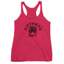 Hot Pink racerback tank top depicting black Mutineer Bay trademarked logo on the front.