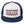 Stylish trucker cap with word "Pirate" written horizontally in IM Fell font between two crimson red bars on the front of cap. Cap brim is dark blue, front of cap is white, sides of cap are dark bluex. All lettering is in Black.