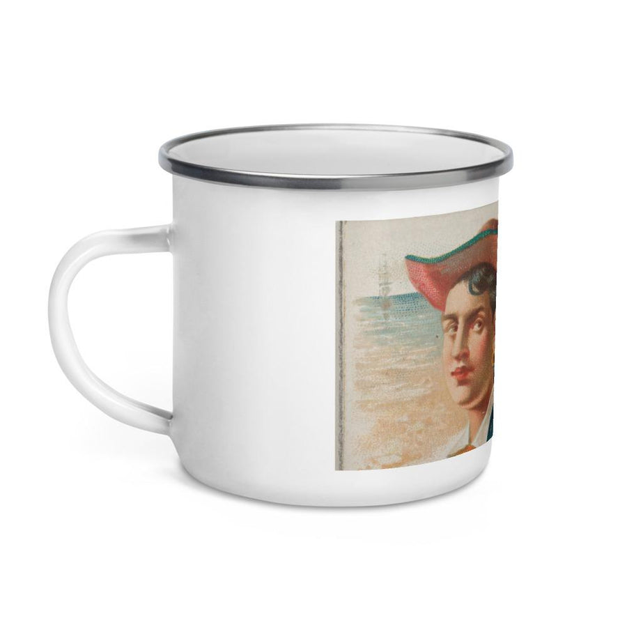 Enamel Mug of Mary Read, The Duel, from the Pirates of the Spanish Main series (N19) for Allen & Ginter Cigarettes ca. 1888