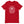 Bright Red short sleeve t-shirt with centered skull and cross bones, with small additional artistic accents, surrounded in a circular pattern with "Fortune Favors the Brave". All lettering and imagining is in White.