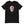 Black short sleeve t-shirt with "Pirates Honor Loyalty" written horizontally transposed over skull outline. Lettering is in red and skull is in white.