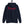 Navy Blue unisex Hoodie with word "Pirate" written horizontally in IM Fell font on the front and back of the hoodie. Lettering is in Red.