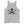 Grey unisex tank top with Jack Rackham pirate flag represented as a black skull above two black crossed swords, which contributed to the popularization of pirates worldwide.
