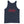 Navy Blue unisex tank top with wording "Salty" written on one horizontal row in IM Fell font on the front. Lettering is in Red.