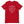 Red unisex t-shirt with wording in white, "Sleep on Land, Live on Water" written in black artistic lettering on front. Underneath this is very small semi circle stating "Mutineer Bay" centered with small anchor. All lettering and images are in white.