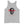 Light Grey unisex tank top depicting a black skull under horizontal red lettering that says, "Pirates Honor Loyalty" in IM Fell font.