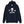 Navy Blue unisex hoodie depicting the white pirate flag of Stede Bonnet "The Gentleman Pirate" represented as a white skull above a horizontal long bone between a heart and a dagger.