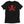 Charcoal Black short sleeve t-shirt with Jack Rackham pirate flag represented as a red skull above two red crossed swords, which contributed to the popularization of pirates worldwide.