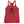 Red racerback tank top with Henry Every pirate flag which depicts a black skull in profile wearing a kerchief and an earring, above a saltire of two black crossed bone