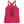 Hot Pink racerback tank top with image of skeleton hands holding up a rum bottle with the "No Rum, No Fun" written in the middle. In small semi circle above the bottle, "Mutineer Bay" is written. All images and lettering is in black.