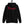 Black unisex Hoodie with word "Pirate" written horizontally in IM Fell font on the front and back of the hoodie. Lettering is in Red.